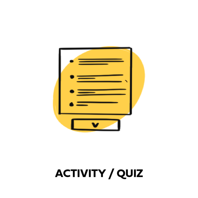 Pictogram of activity / quiz